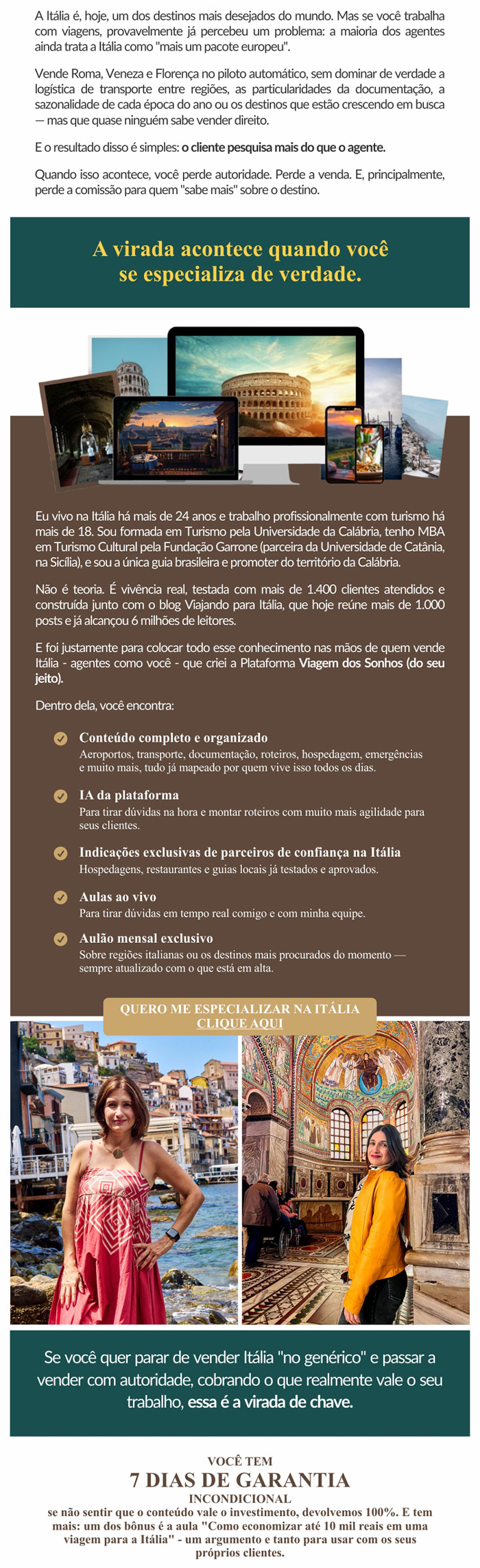 Viajando para It&aacute;lia