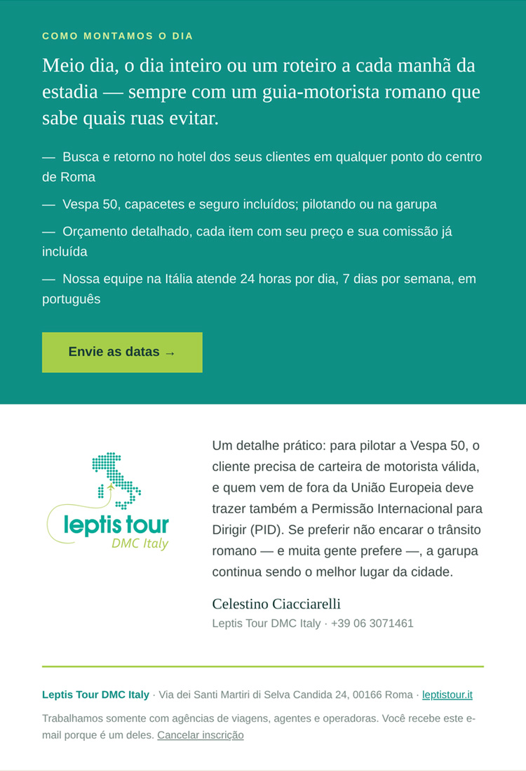 LEPTIS TOUR - RECEPTIVO IT&Aacute;LIA